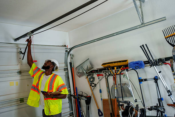 Professional Garage Door Installation technician working in Oak Park Heights, MN